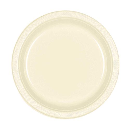 Amscan - Plastic Plates 7" 20pcs - Vanilla Creme