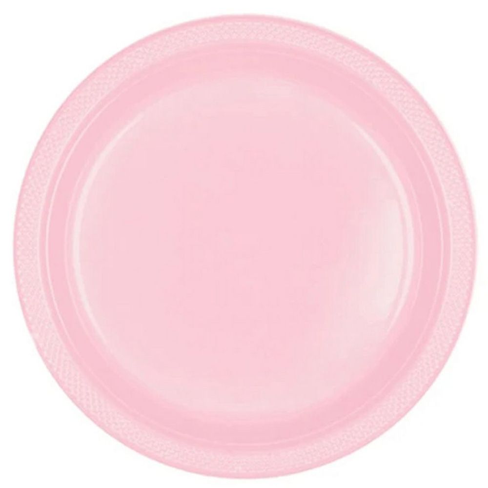 Blush Pink Plastic Plates 9In- 20Pcs