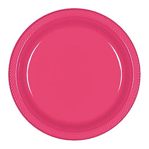 Amscan - Plastic Plates 9" 20pcs - Bright Pink