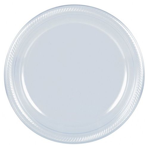 Amscan - Plastic Round Party Plates 10.25" 20pcs - Clear