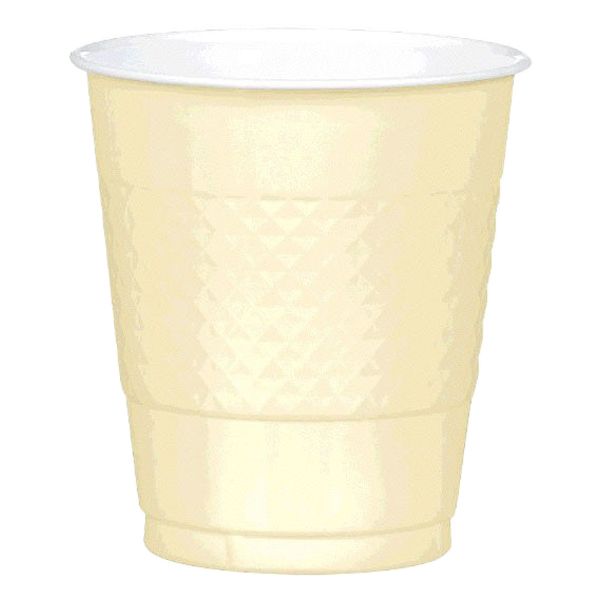 Amscan - Plastic Cups 12oz 20pcs - Vanilla Creme