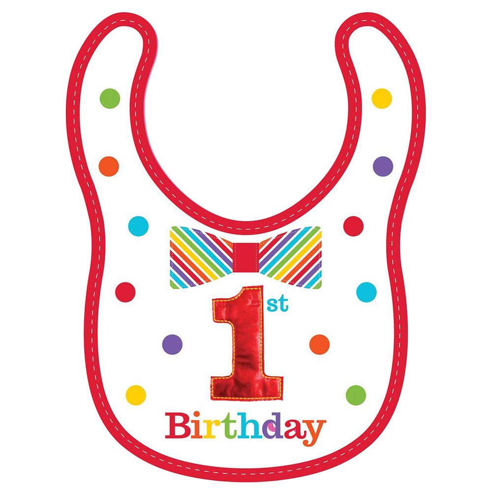 1st Birthday Rainbow Boy's Fabric Bib