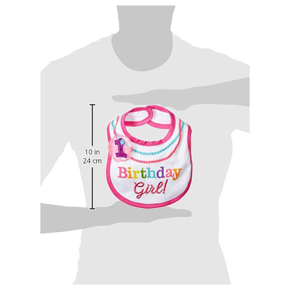 1st Birthday Rainbow Girl's Fabric Bib