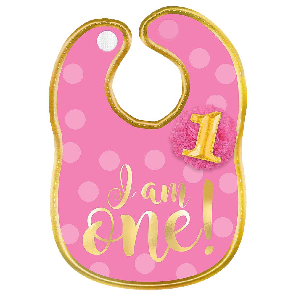 1st Birthday Girls Fabric Bib