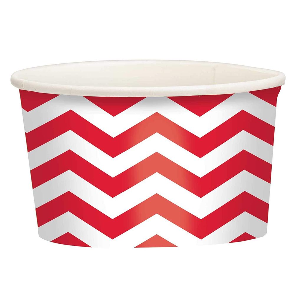 Amscan - Chevron Printed Paper Treat Cups 20pcs - Apple Red