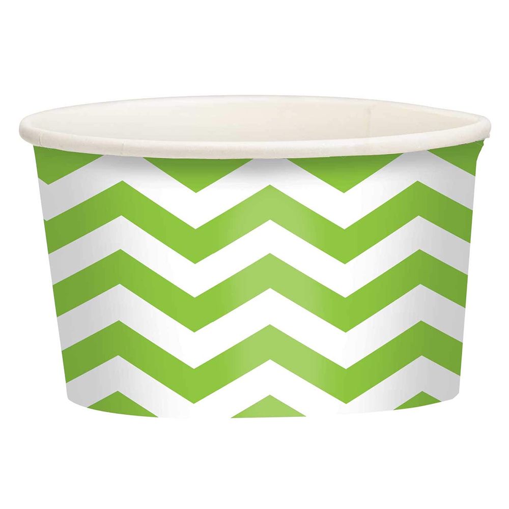 Amscan - Chevron Printed Paper Treat Cups 20pcs - Kiwi Green