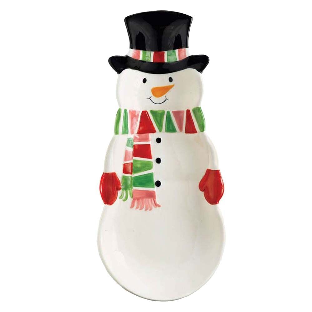 Snowman Cracker Tray 11"