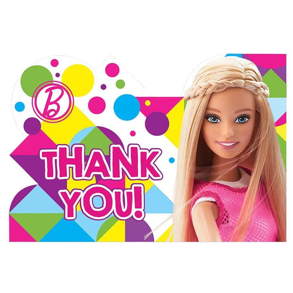 Barbie Sparkle Postcard Thank You Cards 8pcs