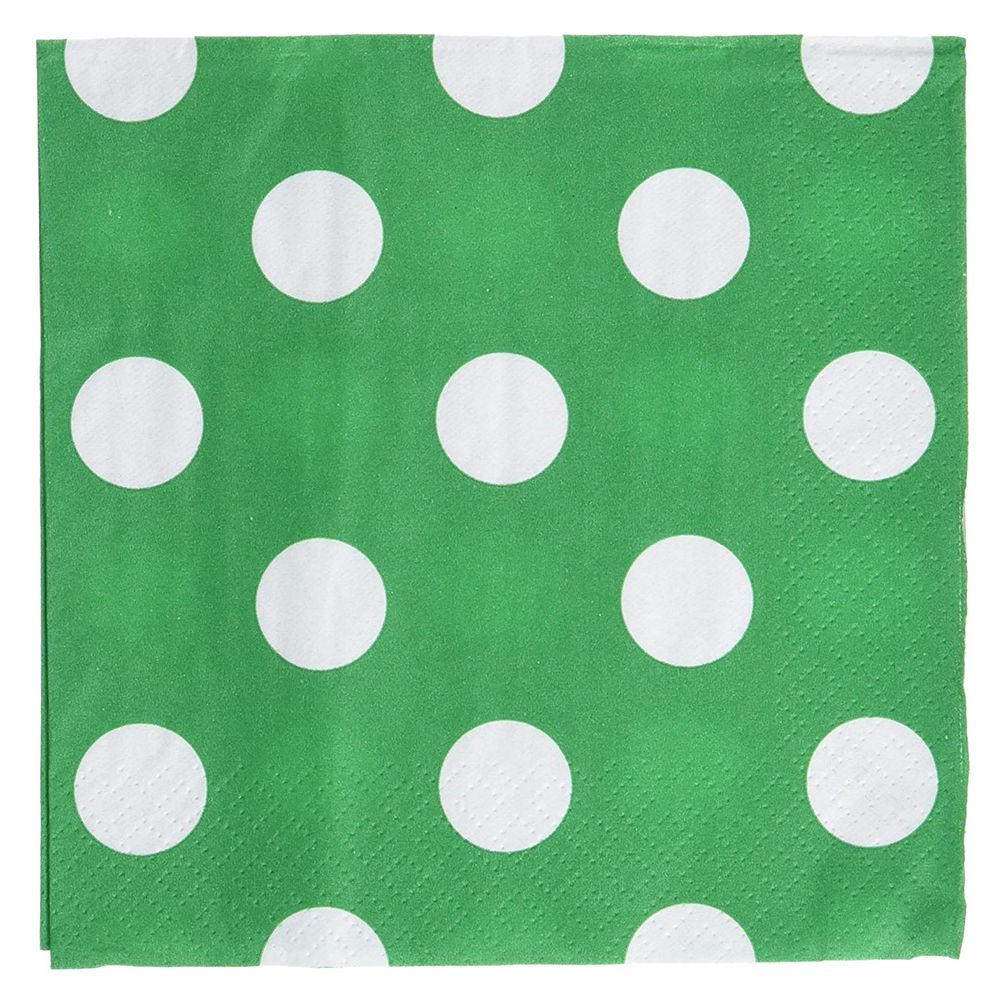 Amscan - Dots Beverage Tissues 16pcs - Festive Green