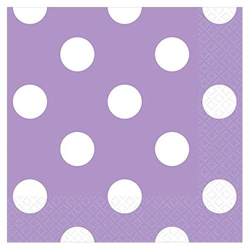 Amscan - Dots Beverage Tissues 16pcs - Lavender