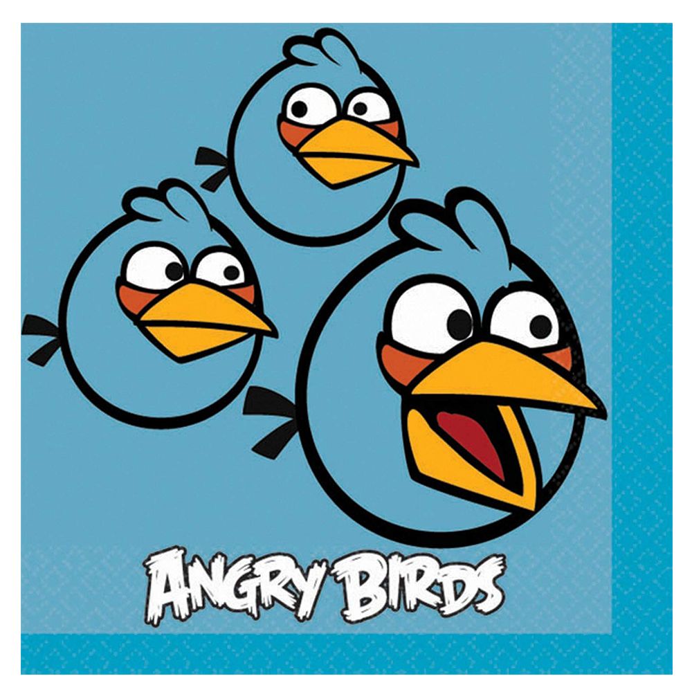 Amscan - Angry Birds Beverage Tissues 16pcs - Blue