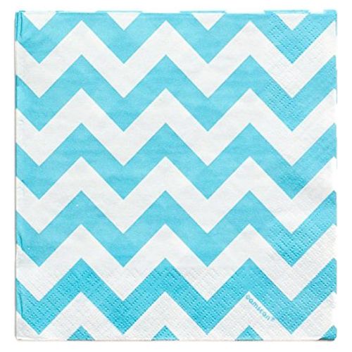 Amscan - Chevron Lunch Tissues 16pcs - Caribbean Blue