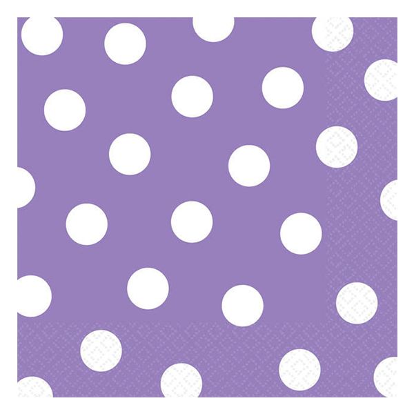 Amscan - Dots Lunch Tissues 16pcs - Lavender