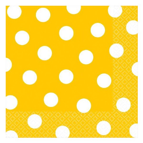 Amscan - Dots Lunch Tissues 16pcs - Yellow Sunshine