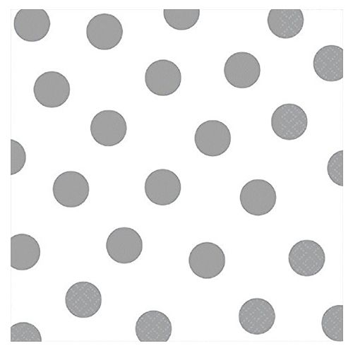 Amscan - Dots Lunch Tissues 16pcs - Silver