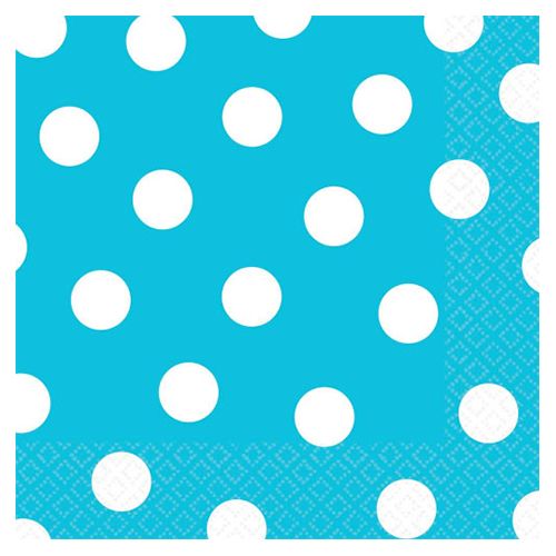 Amscan - Dots Lunch Napkins 16pcs - Caribbean Blue