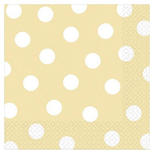 Amscan - Dots Lunch Tissues 16pcs - Vanilla Creme