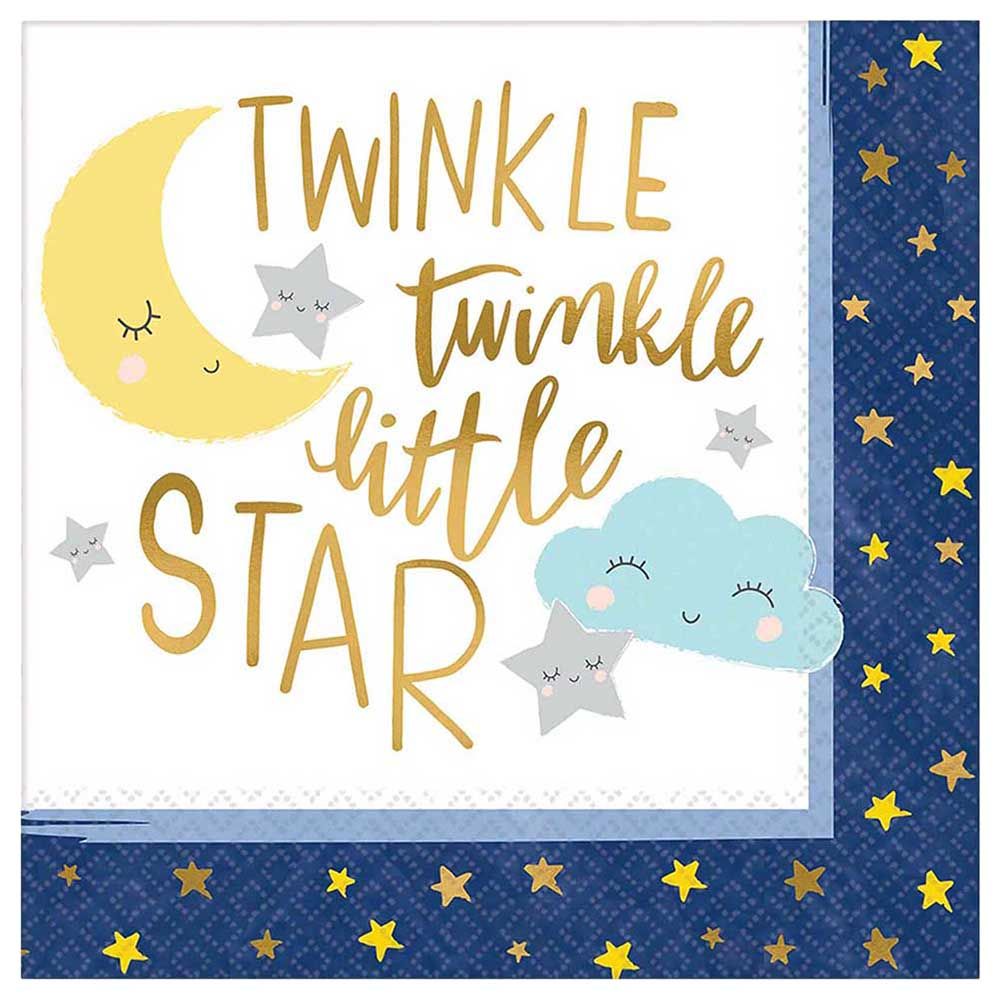 Amscan - Twinkle Little Star Lunch Napkin, 16pcs