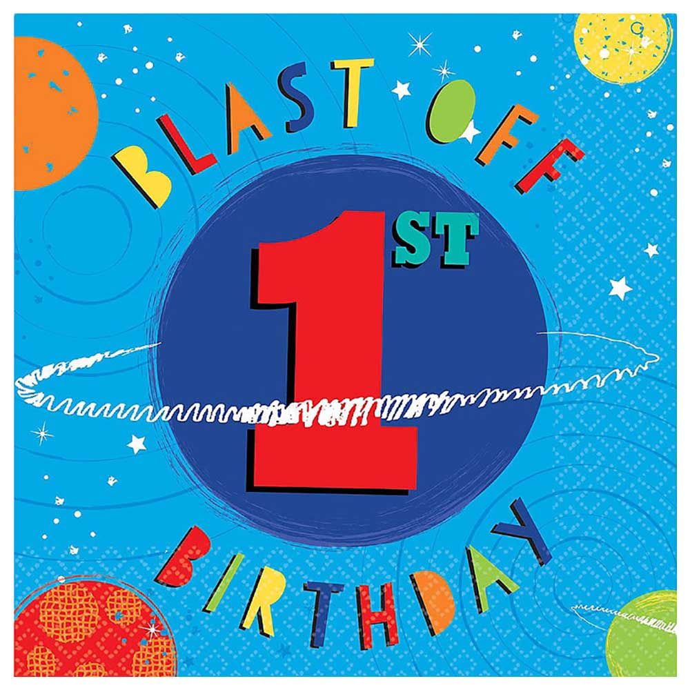 Blast Off 1st Birthday Lunch Napkins