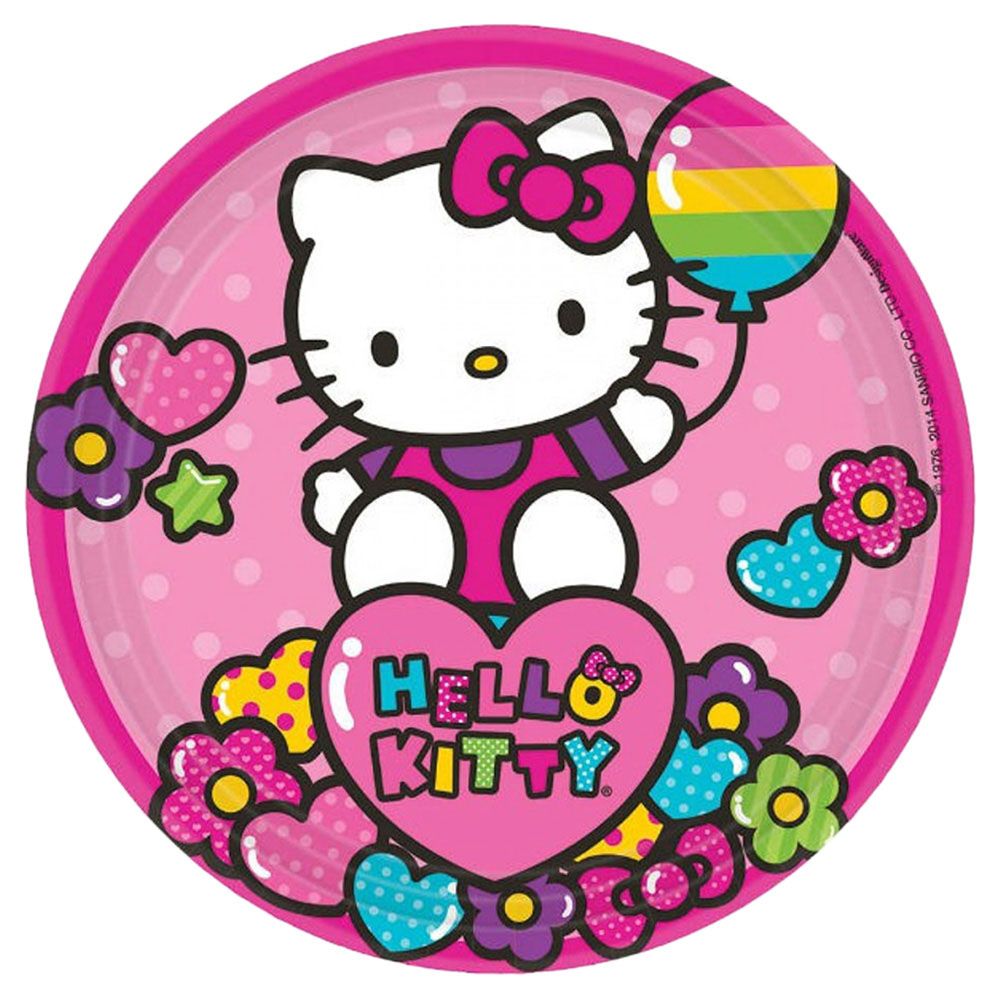 Hello Kitty Rainbow Round Plates 7" (8pcs)