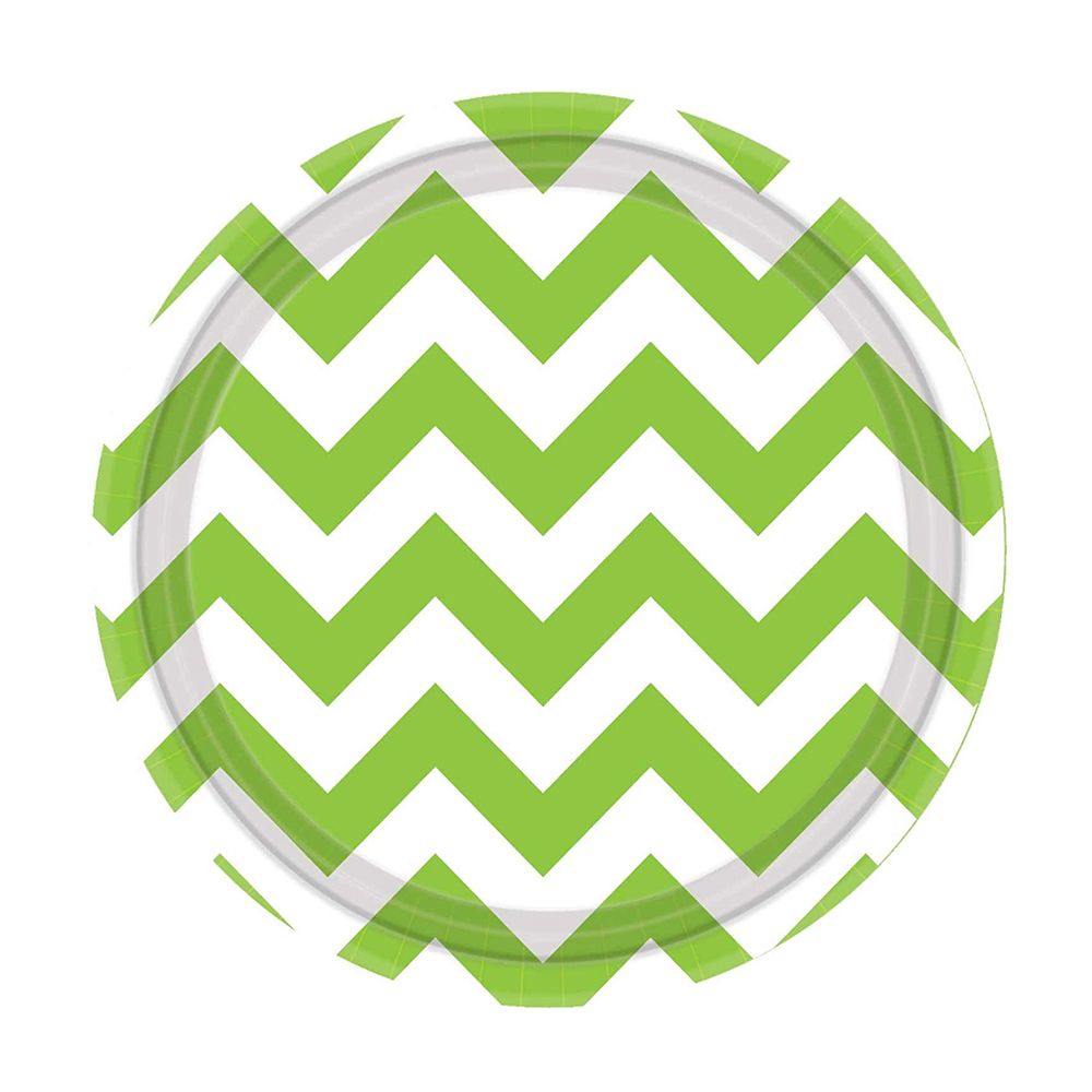 Amscan - Round Party Paper Plates 7" 8pcs - Kiwi Green