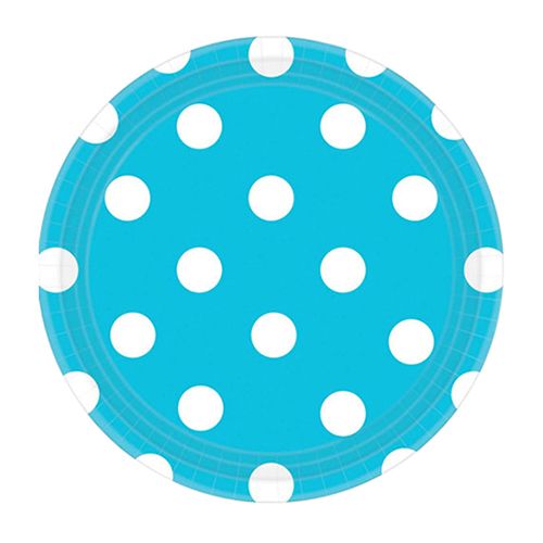 Amscan - Dots Paper Plates 7" 8pcs - Caribbean Blue