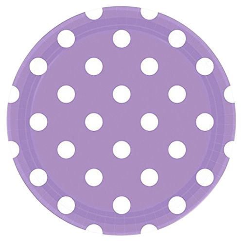 Amscan - Dots Paper Plates 9" 8pcs - Lavender