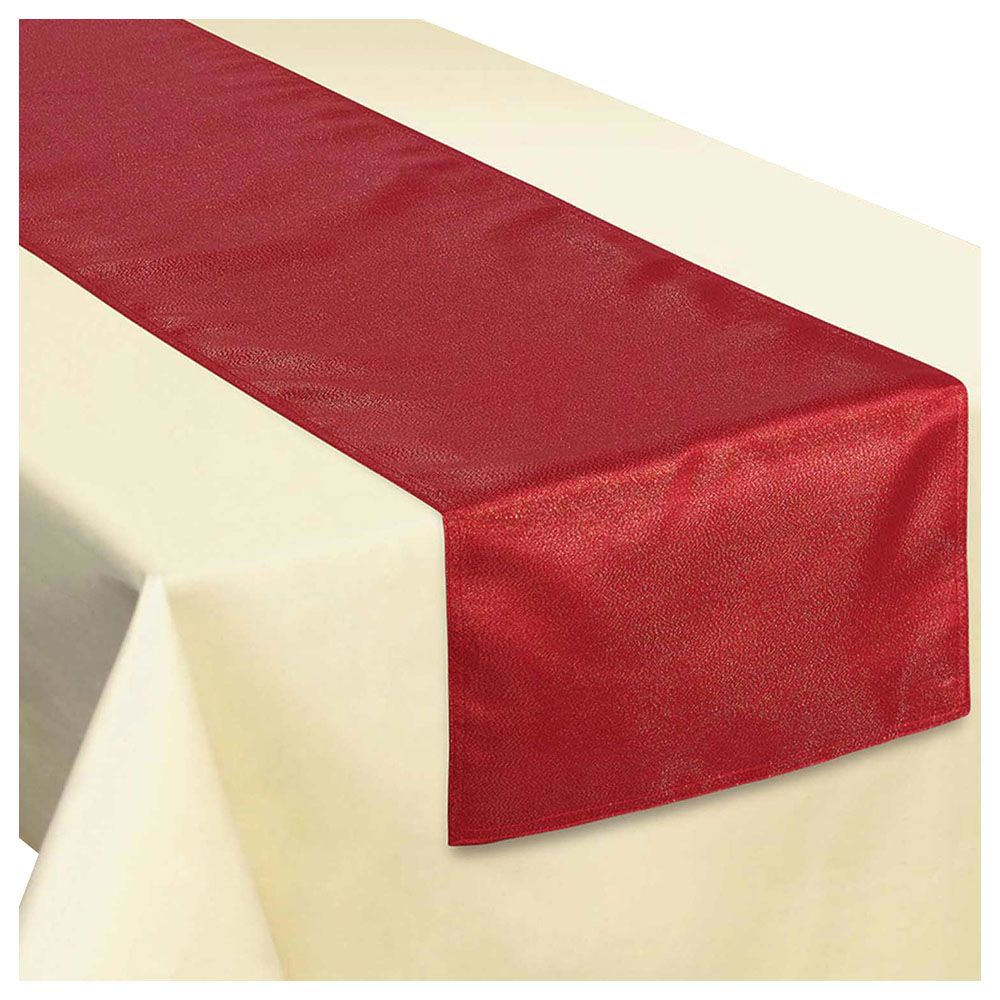 Amscan - Luxury Red Metallic Fabric Table Runner