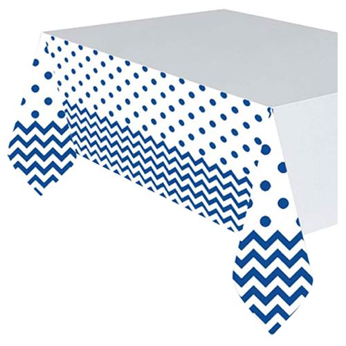 Amscan - Chevron Plastic Table Cover - Bright Royal Blue