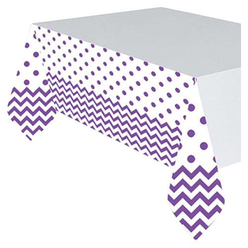 Amscan - Chevron Plastic Table Cover - Purple