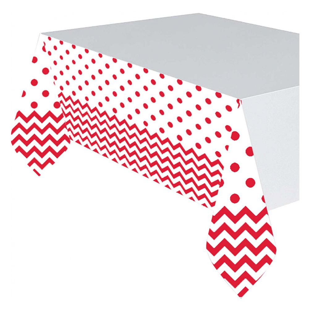 Amscan - Chevron Party Plastic Table Cover - Apple Red