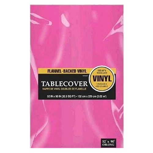 Amscan - Flannel Backed Vinyl Table Cover - Bright Pink