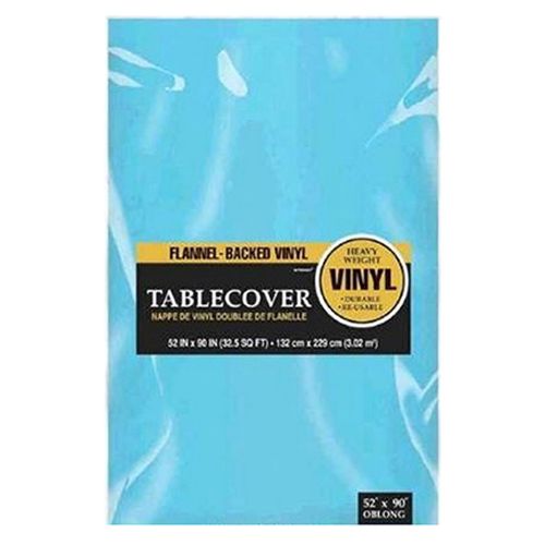 Amscan - Flannel Backed Vinyl Table Cover - Caribbean Blue