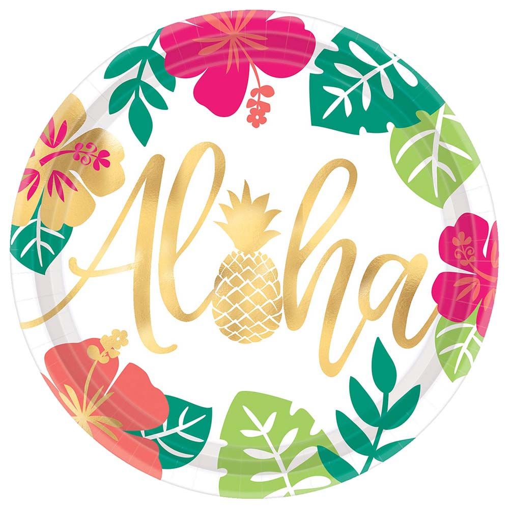 You Had Me At Aloha Round Paper Plates - 26Cm