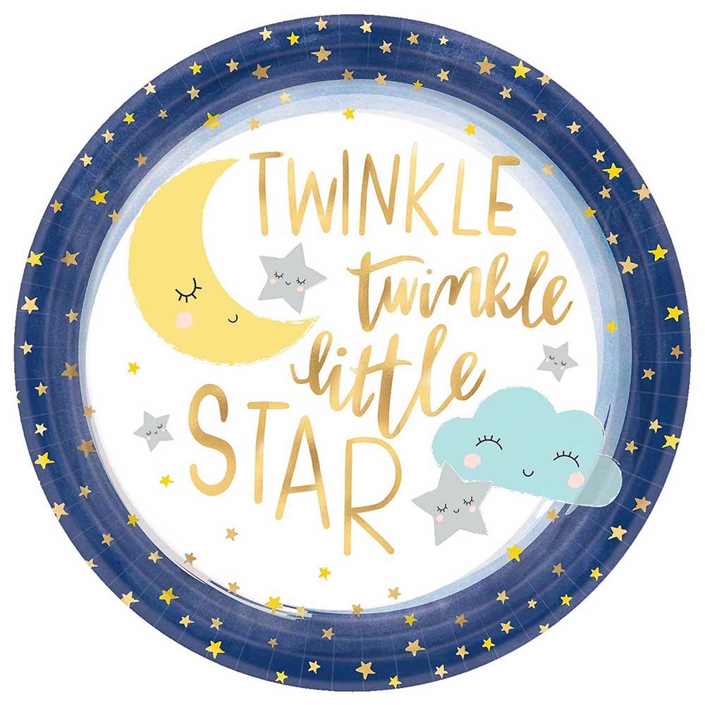 Amscan - Twinkle Little Star Paper Plates 10.5", 8pcs