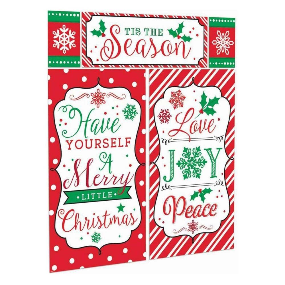 Amscan - Merry Christmas Scene Setter 5pcs