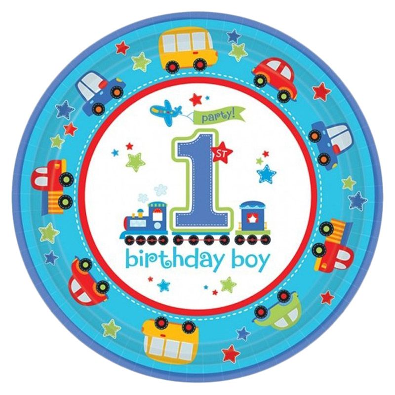 All Aboard Round Paper Plates - 18pk