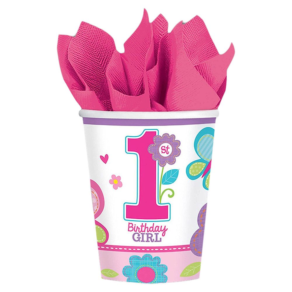 Sweet Birthday Girl Paper Cups 9oz, 18pcs