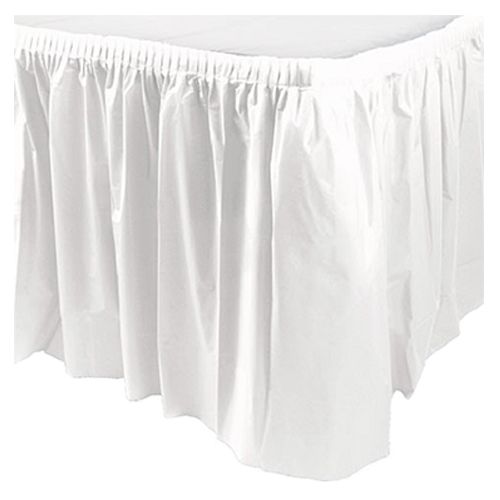 Amscan - Plastic Table Skirt 14ft x 29" - Frosty White