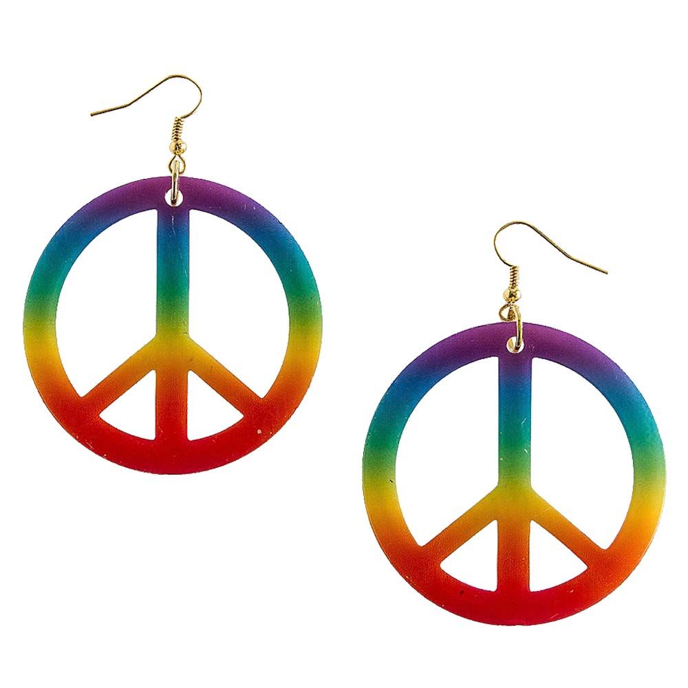 Tie-Dye Peace Sign Earrings