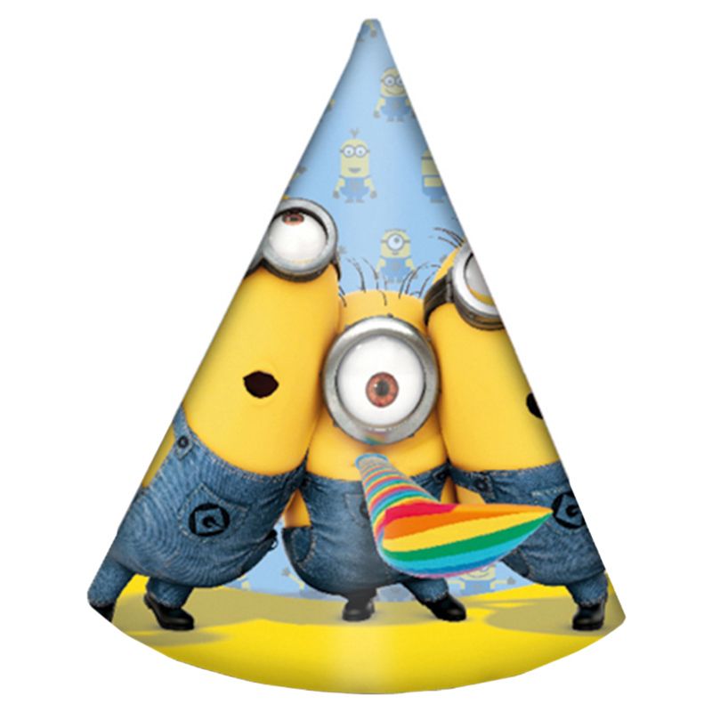 Lovely Minions Paper Cone Hats 6pcs