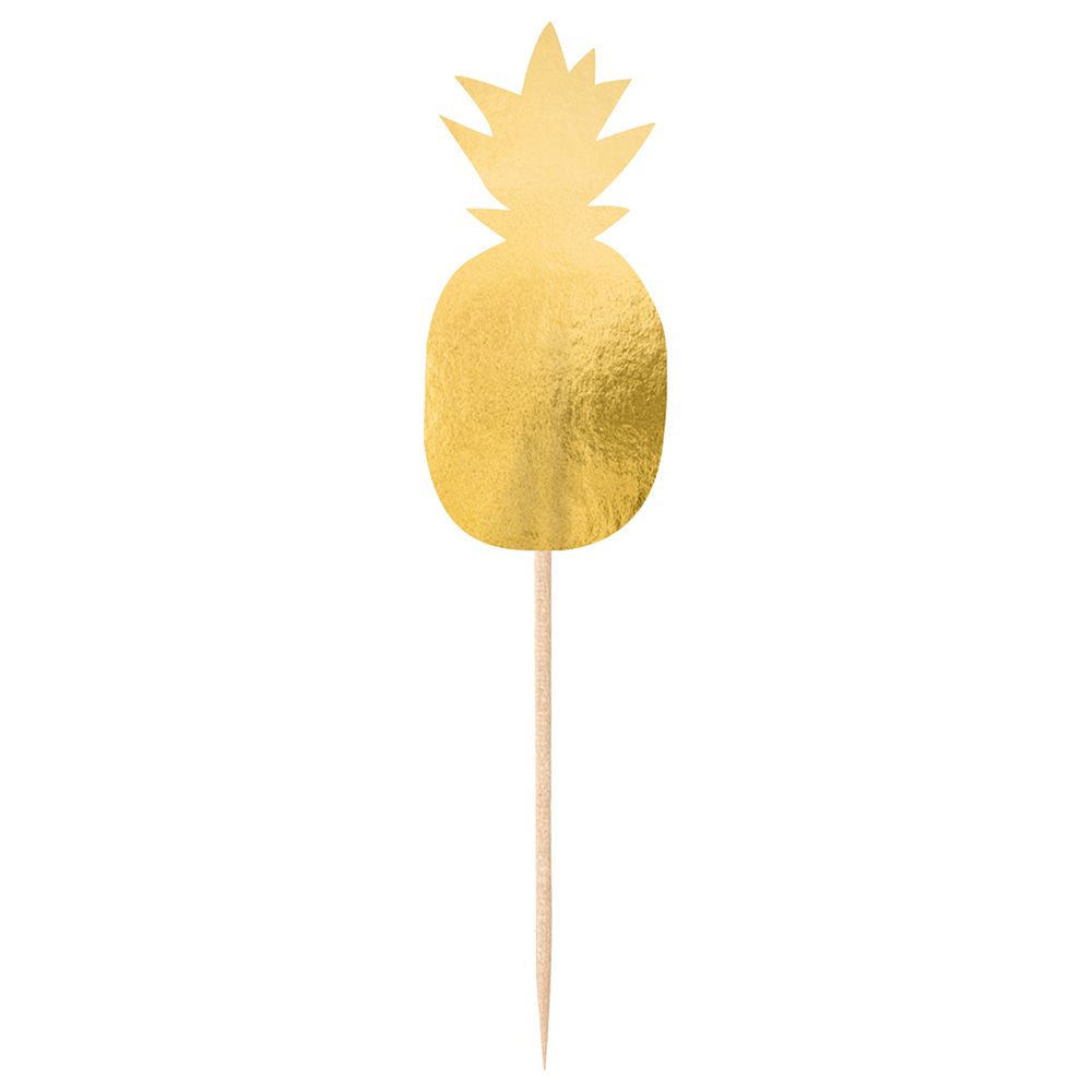 Pineapple Vibes Party Picks - 20Pc - Gold