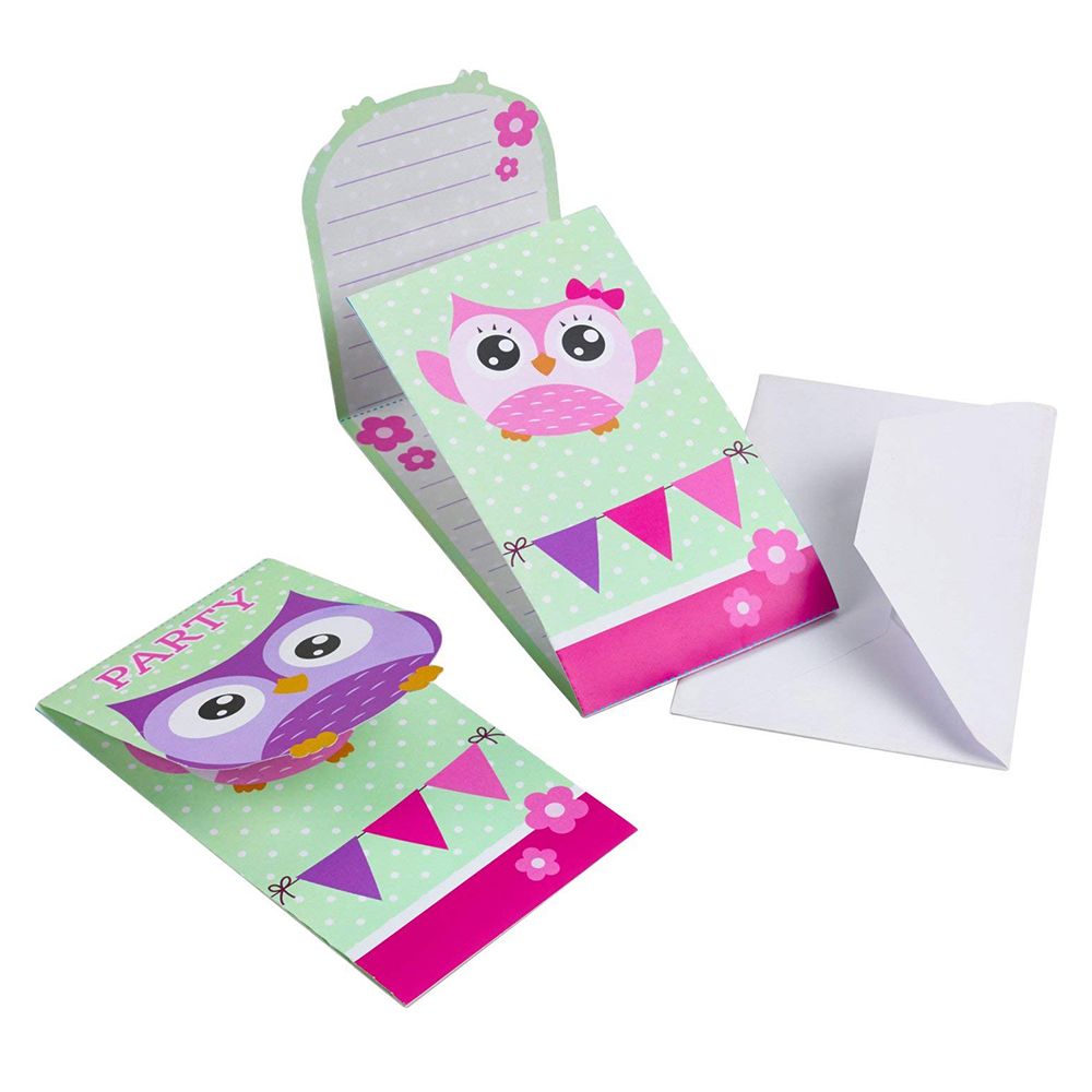 Amscan - Owls Invitation Cards & Envelopes 8pcs