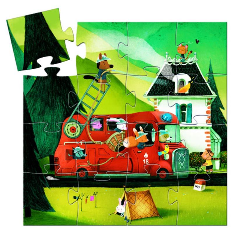 Djeco - Fire Truck Puzzle 16pcs