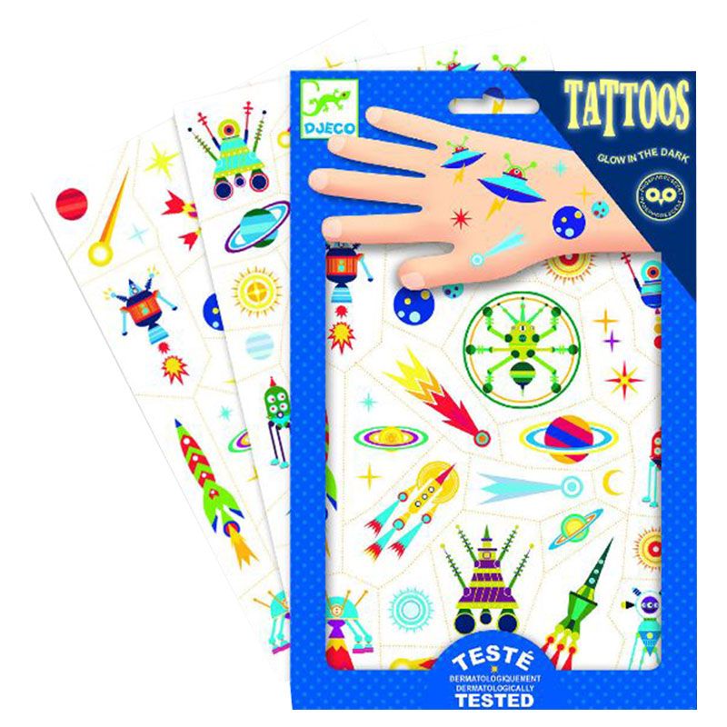 Djeco - Space Oddity Tattoos Pack of 2 Sheets