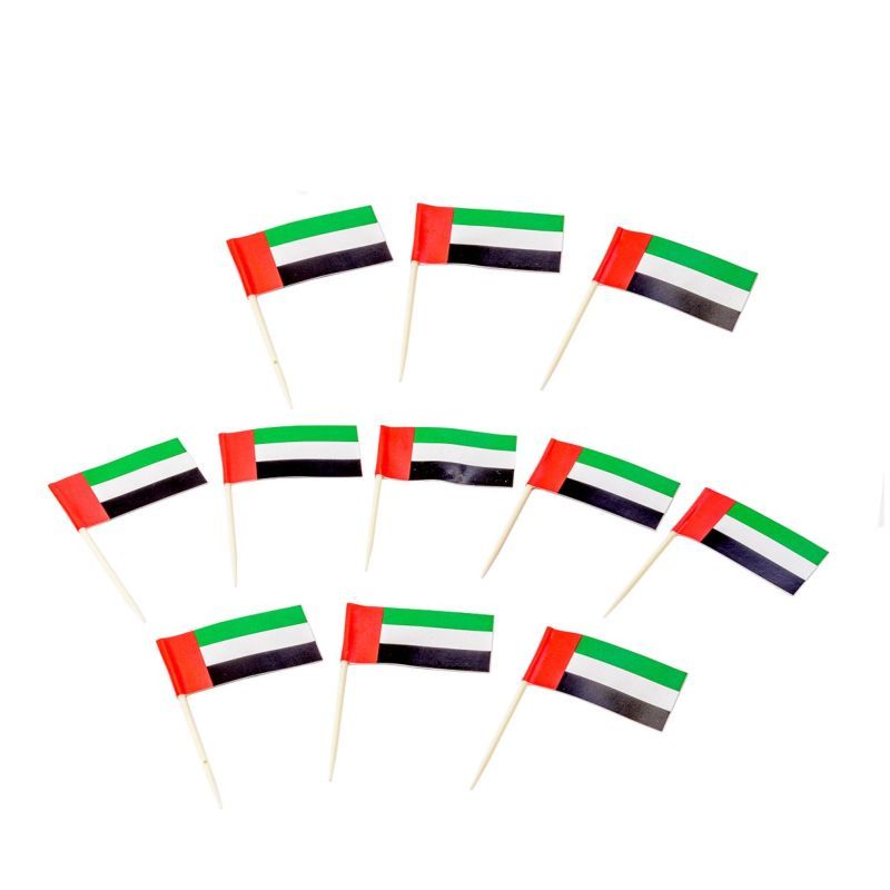 UAE Flag Picks Plastic & Paper - 30pcs