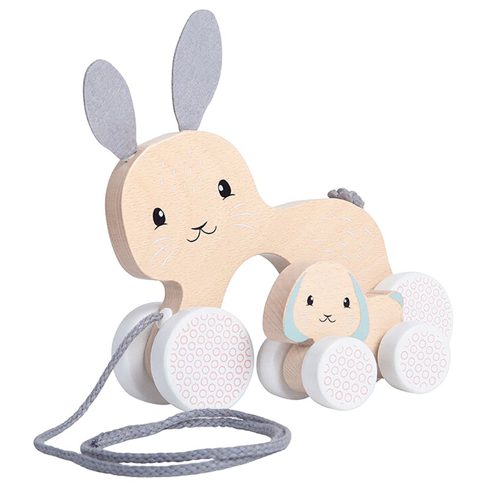 Bigjigs - Bunny & Baby Pull Along Toy