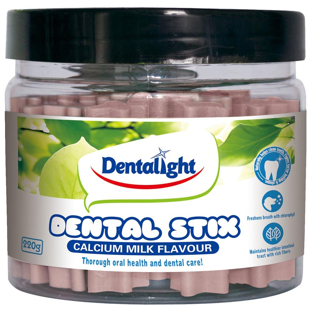 Dentalight - 2.5" Dental Stix Calcium Milk Flavour 220g