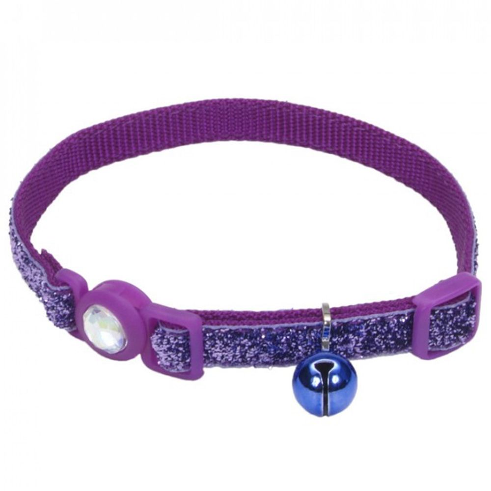 Coastal - SafeCat Jewel Buckle Glitter Overlay Collar Purple