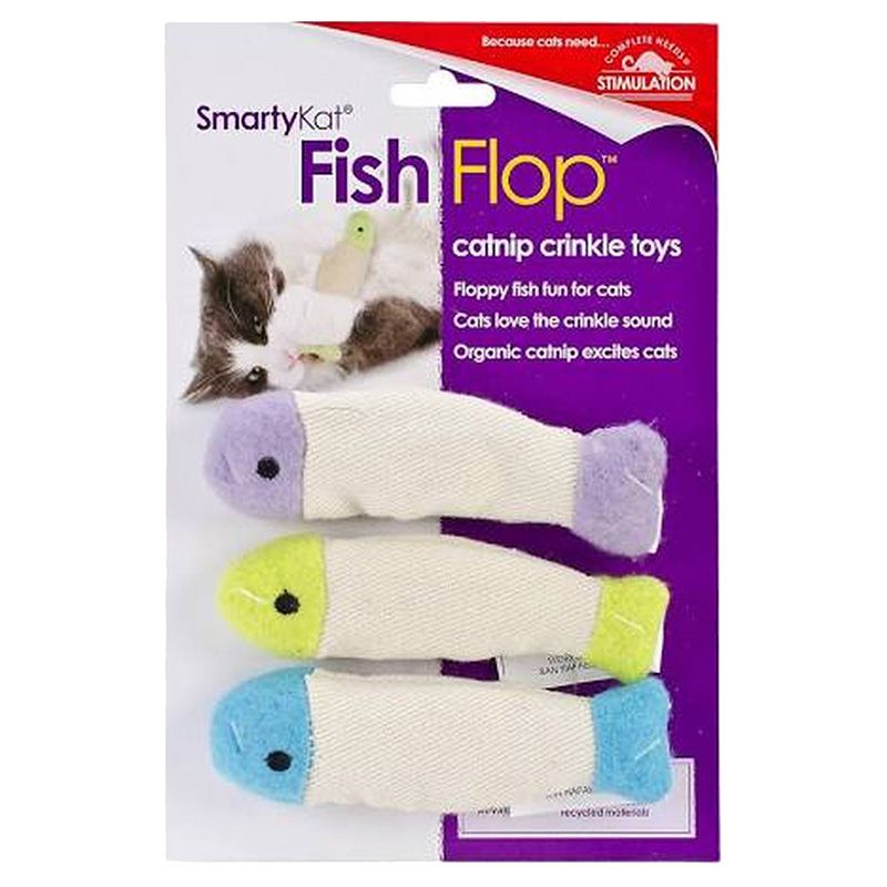 SmartyKat - Fish Flop Set Of 3 Crinkle Catnip Toys